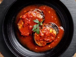 חציל מוסקא -פלחי חציל במילוי בשר